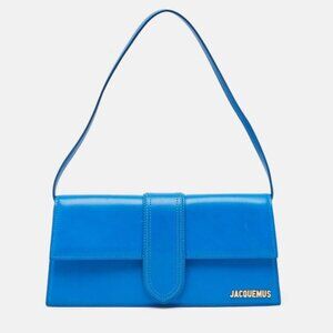 Jacquemus Le Bambino Long Blue Leather Shoulder Bag